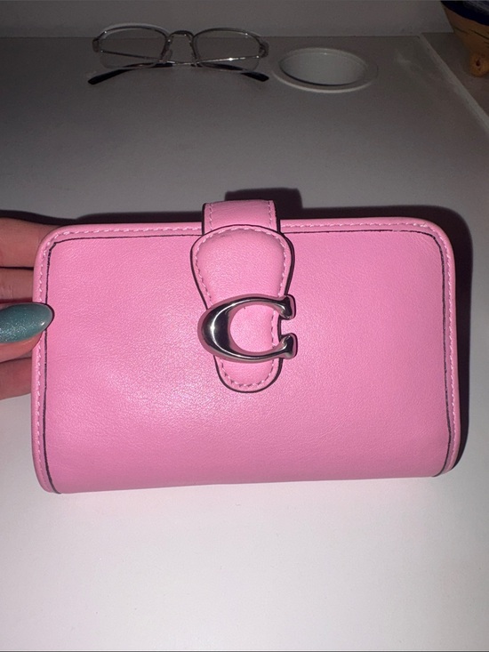 Coach Handbags - Coach Pink Leather Wallet with Silver C logo